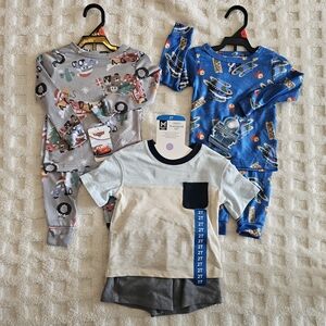 NEW 2T Boys,Members Mark 2pc Outfit, The Polar Express & Disney Cars 2pc Pj Set